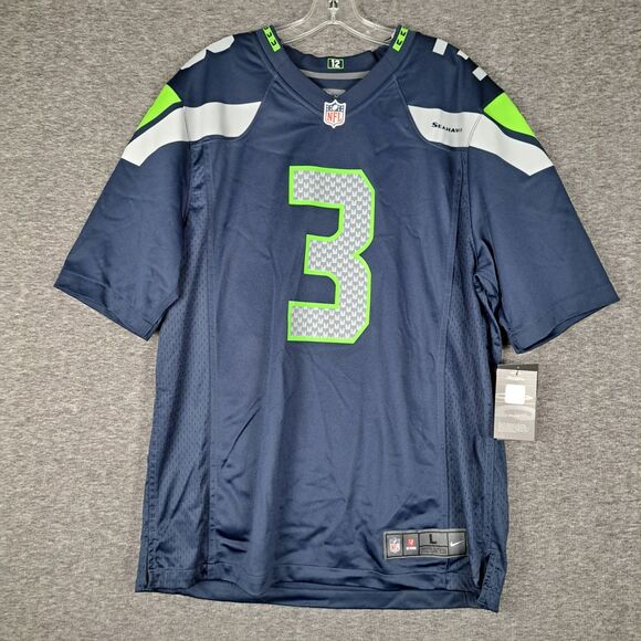 Nike Seattle Seahawks Russell Wilson #3 Jersey NWT MENS SZ Large $120 FLAW - Picture 1 of 14